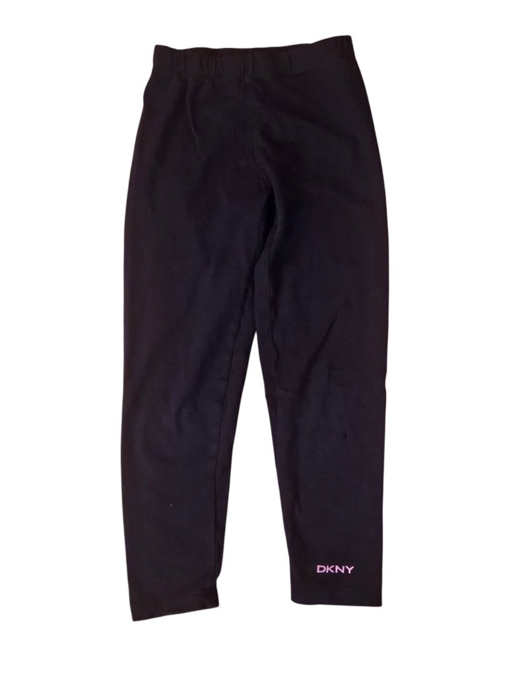 DKNY Girls Black Leggings 6X Cotton Blend Stretch Waistband Casual Wear